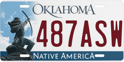 OK license plate 487ASW