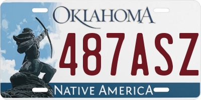 OK license plate 487ASZ