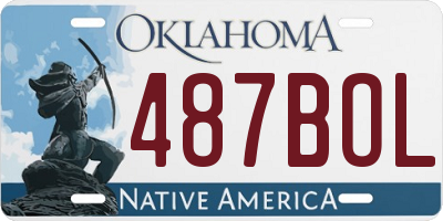 OK license plate 487BOL