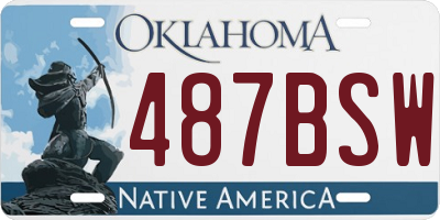 OK license plate 487BSW