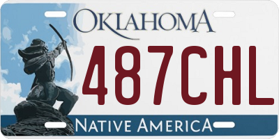 OK license plate 487CHL