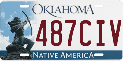 OK license plate 487CIV