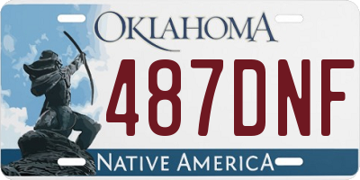 OK license plate 487DNF