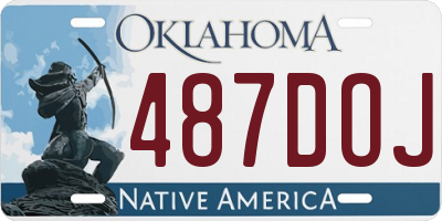 OK license plate 487DOJ