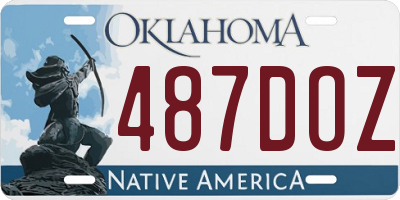 OK license plate 487DOZ