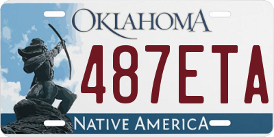 OK license plate 487ETA