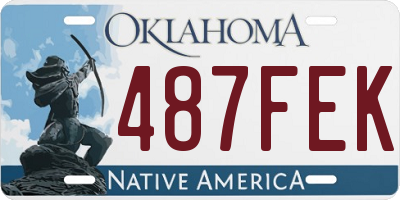 OK license plate 487FEK