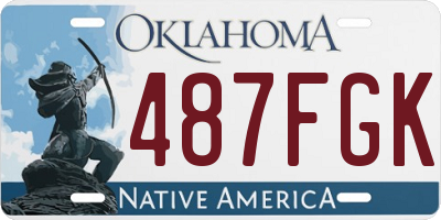 OK license plate 487FGK