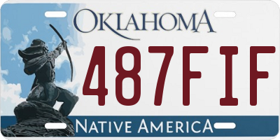 OK license plate 487FIF