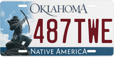 OK license plate 487TWE