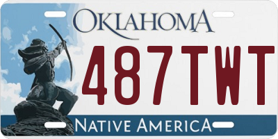 OK license plate 487TWT