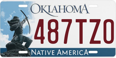 OK license plate 487TZO