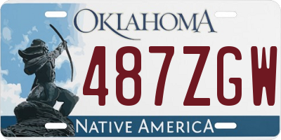 OK license plate 487ZGW
