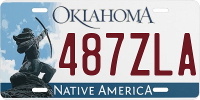 OK license plate 487ZLA