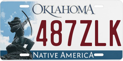 OK license plate 487ZLK