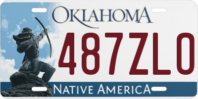 OK license plate 487ZLO