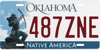 OK license plate 487ZNE