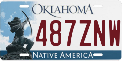 OK license plate 487ZNW