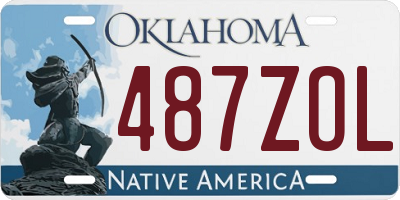 OK license plate 487ZOL