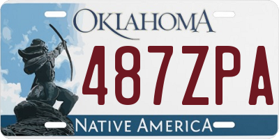 OK license plate 487ZPA