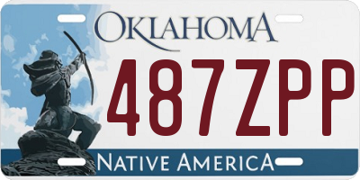 OK license plate 487ZPP