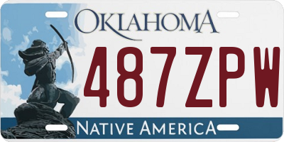 OK license plate 487ZPW