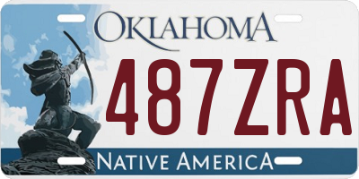 OK license plate 487ZRA