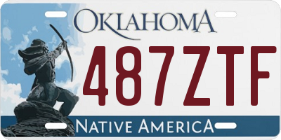 OK license plate 487ZTF