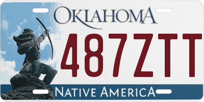 OK license plate 487ZTT