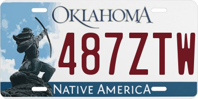 OK license plate 487ZTW