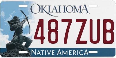 OK license plate 487ZUB