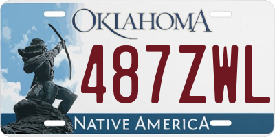 OK license plate 487ZWL