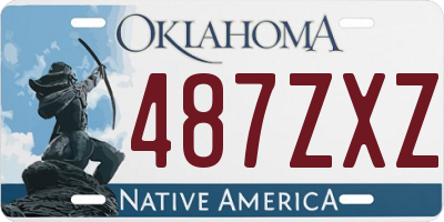 OK license plate 487ZXZ