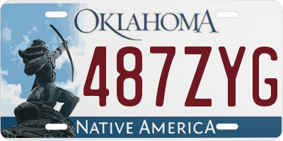 OK license plate 487ZYG