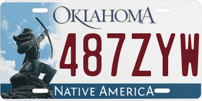 OK license plate 487ZYW