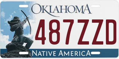 OK license plate 487ZZD