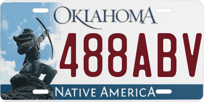 OK license plate 488ABV