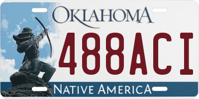 OK license plate 488ACI