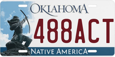OK license plate 488ACT