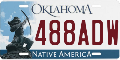 OK license plate 488ADW