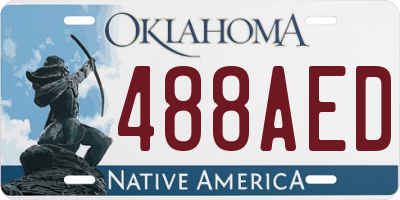 OK license plate 488AED