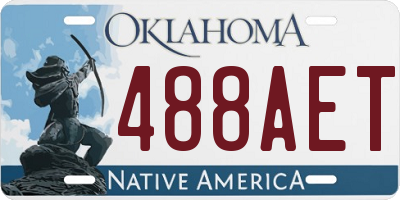 OK license plate 488AET