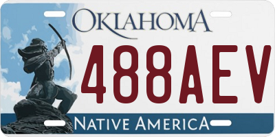 OK license plate 488AEV