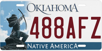 OK license plate 488AFZ