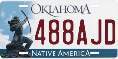 OK license plate 488AJD