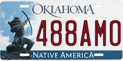 OK license plate 488AMO