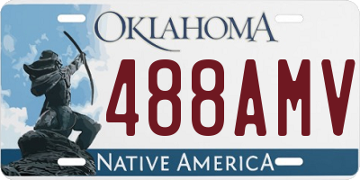 OK license plate 488AMV