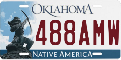 OK license plate 488AMW