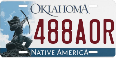 OK license plate 488AOR