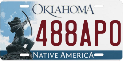OK license plate 488APO